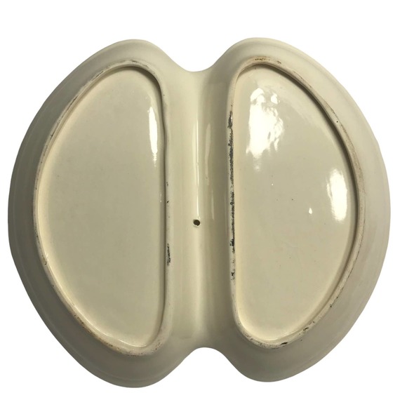 Lusterware Floral Serving Dish, Hand-Painted, Gold Trim, Divided Porcelain Dish - Picture 4 of 5